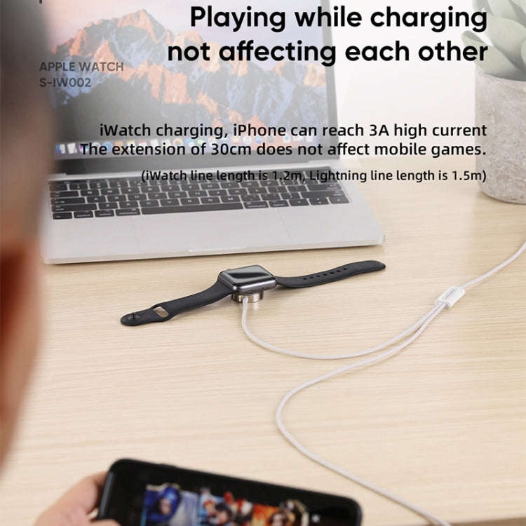 JOYROOM S-IW002 Ben Series 2 in 1 1.5m 3A Magnetic Charge Cable for Apple Watch(White)