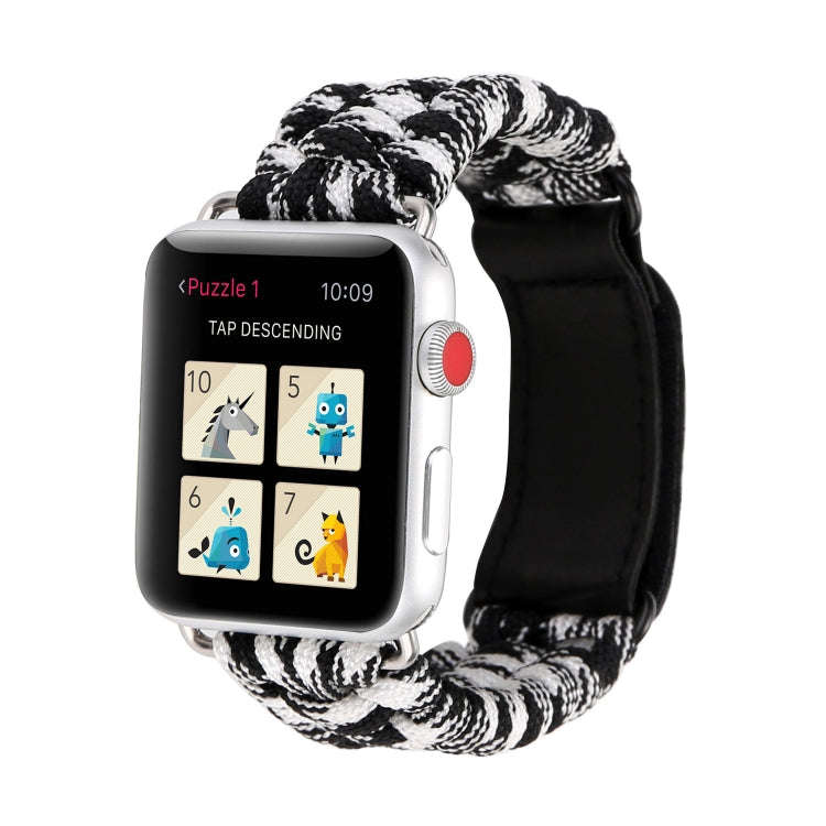 Magic Paste Genuine Leather Umbrella Rope Nylon Wrist Watch Band with and Stainless Steel Buckle ...
