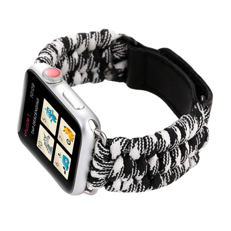 Magic Paste Genuine Leather Umbrella Rope Nylon Wrist Watch Band with and Stainless Steel Buckle ...