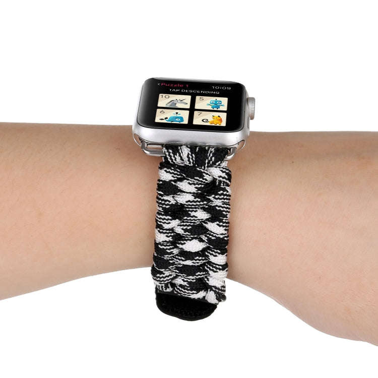 Magic Paste Genuine Leather Umbrella Rope Nylon Wrist Watch Band with and Stainless Steel Buckle ...