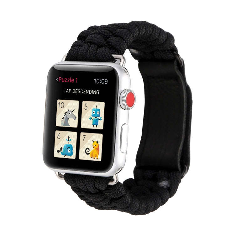 Magic Paste Genuine Leather Umbrella Rope Nylon Wrist Watch Band with and Stainless Steel Buckle ...