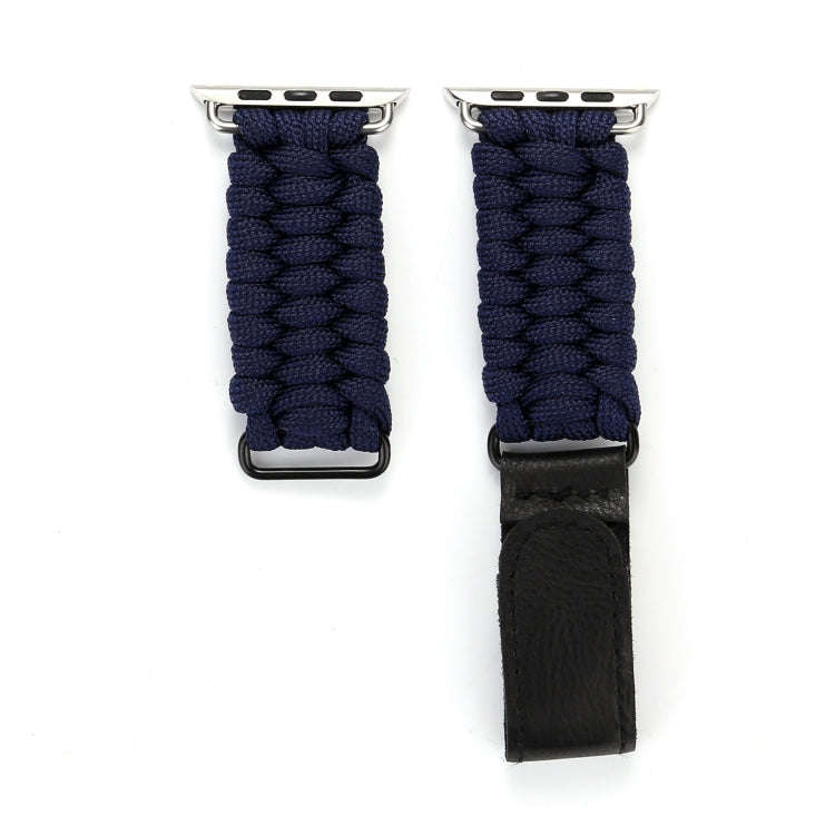 Magic Paste Genuine Leather Umbrella Rope Nylon Wrist Watch Band with and Stainless Steel Buckle ...
