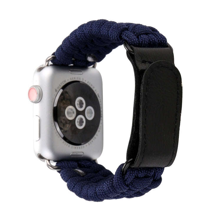 Magic Paste Genuine Leather Umbrella Rope Nylon Wrist Watch Band with and Stainless Steel Buckle ...