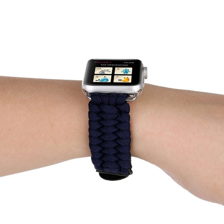 Magic Paste Genuine Leather Umbrella Rope Nylon Wrist Watch Band with and Stainless Steel Buckle ...