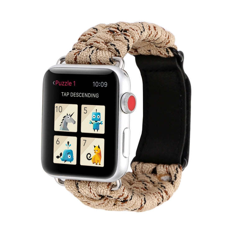 Magic Paste Genuine Leather Umbrella Rope Nylon Wrist Watch Band with and Stainless Steel Buckle ...