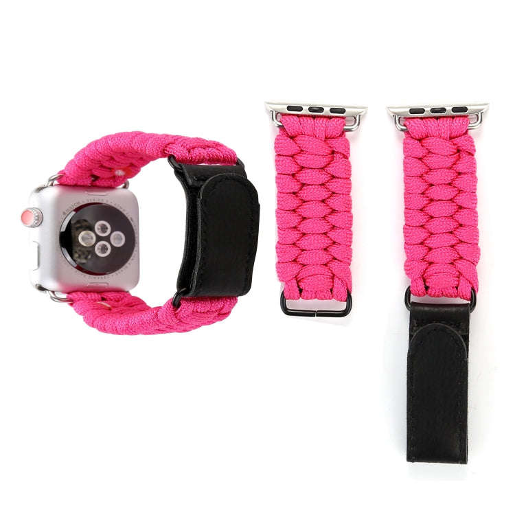 Magic Paste Genuine Leather Umbrella Rope Nylon Wrist Watch Band with and Stainless Steel Buckle ...