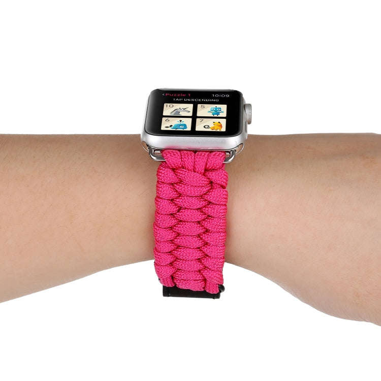 Magic Paste Genuine Leather Umbrella Rope Nylon Wrist Watch Band with and Stainless Steel Buckle ...