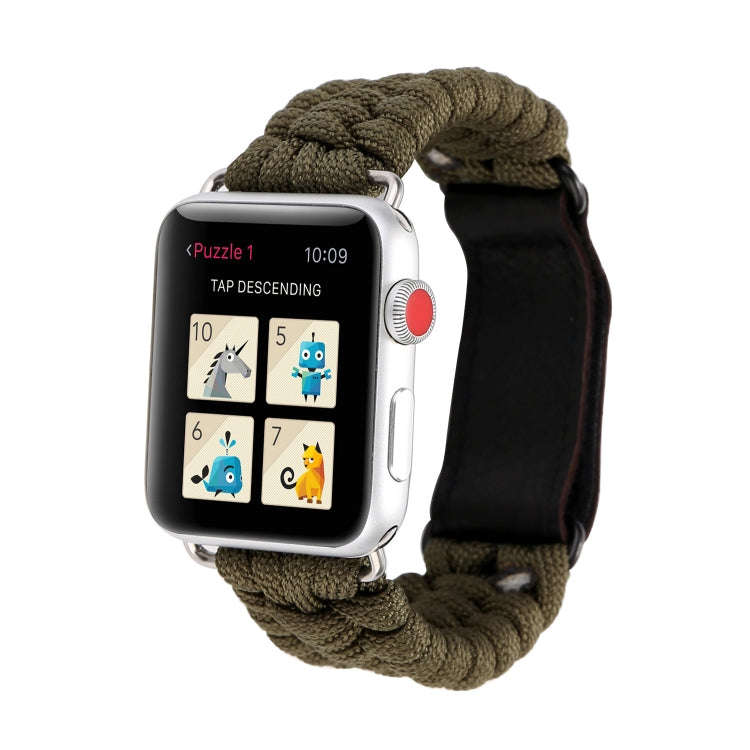 Magic Paste Genuine Leather Umbrella Rope Nylon Wrist Watch Band with and Stainless Steel Buckle ...