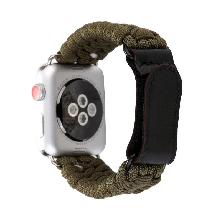 Magic Paste Genuine Leather Umbrella Rope Nylon Wrist Watch Band with and Stainless Steel Buckle ...
