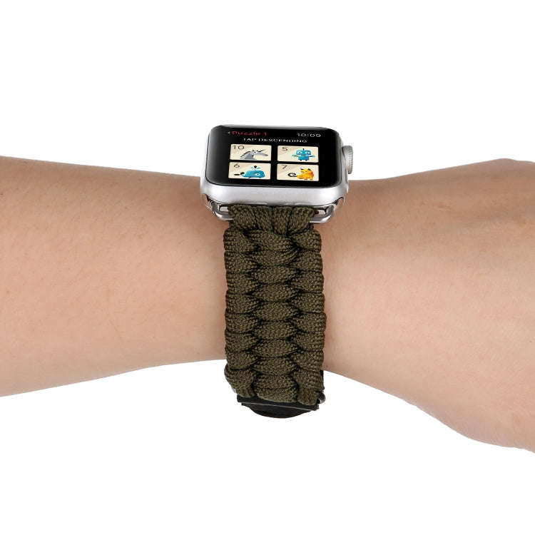 Magic Paste Genuine Leather Umbrella Rope Nylon Wrist Watch Band with and Stainless Steel Buckle ...