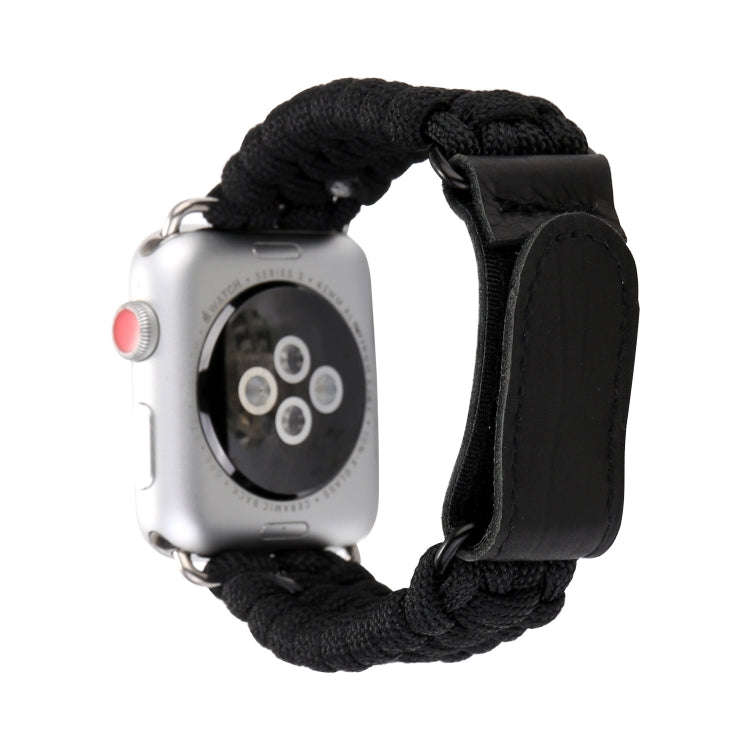 Magic Paste Genuine Leather Umbrella Rope Nylon Wrist Watch Band with Stainless Steel Buckle for ...