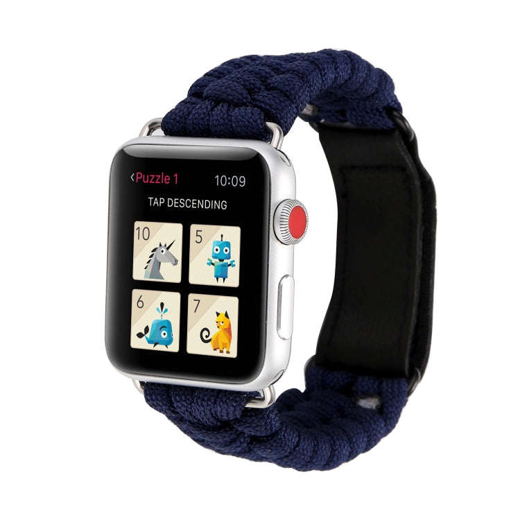 Magic Paste Genuine Leather Umbrella Rope Nylon Wrist Watch Band with Stainless Steel Buckle for ...