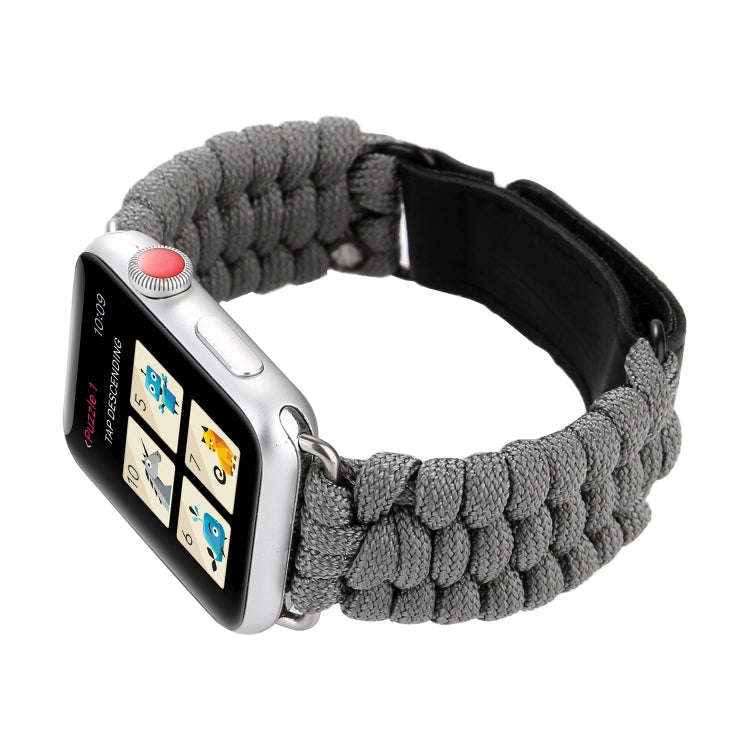 Magic Paste Genuine Leather Umbrella Rope Nylon Wrist Watch Band with Stainless Steel Buckle for ...