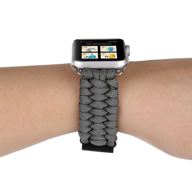 Magic Paste Genuine Leather Umbrella Rope Nylon Wrist Watch Band with Stainless Steel Buckle for ...