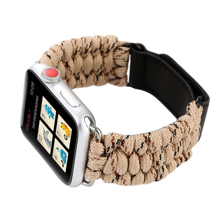 Magic Paste Genuine Leather Umbrella Rope Nylon Wrist Watch Band with Stainless Steel Buckle for ...