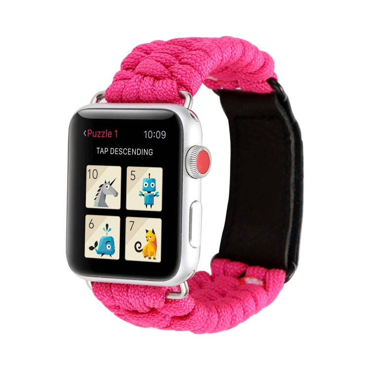 Magic Paste Genuine Leather Umbrella Rope Nylon Wrist Watch Band with Stainless Steel Buckle for ...