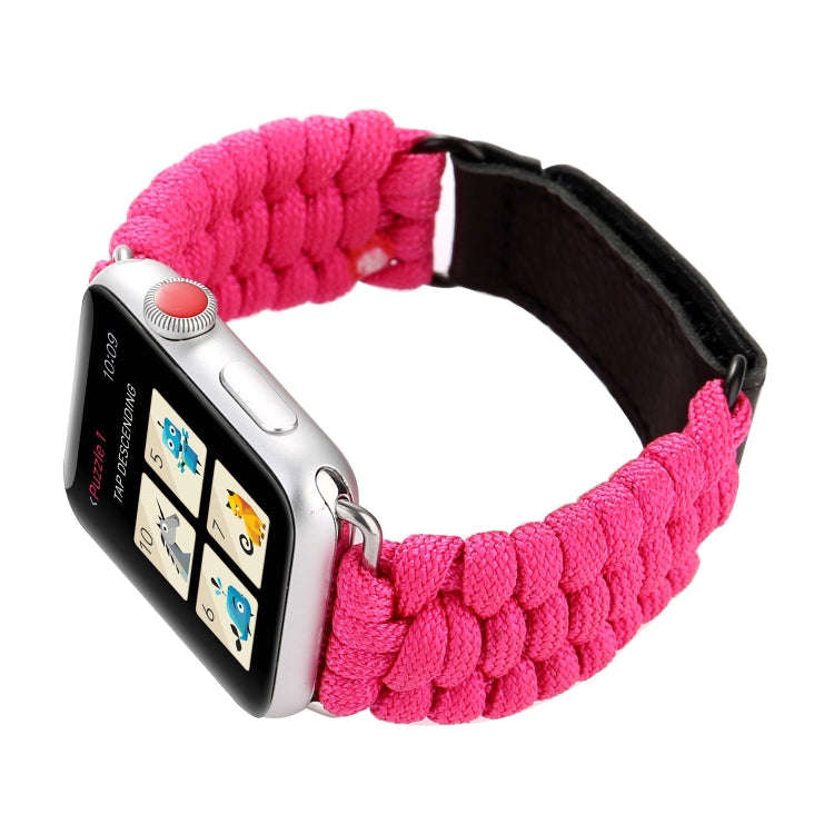 Magic Paste Genuine Leather Umbrella Rope Nylon Wrist Watch Band with Stainless Steel Buckle for ...