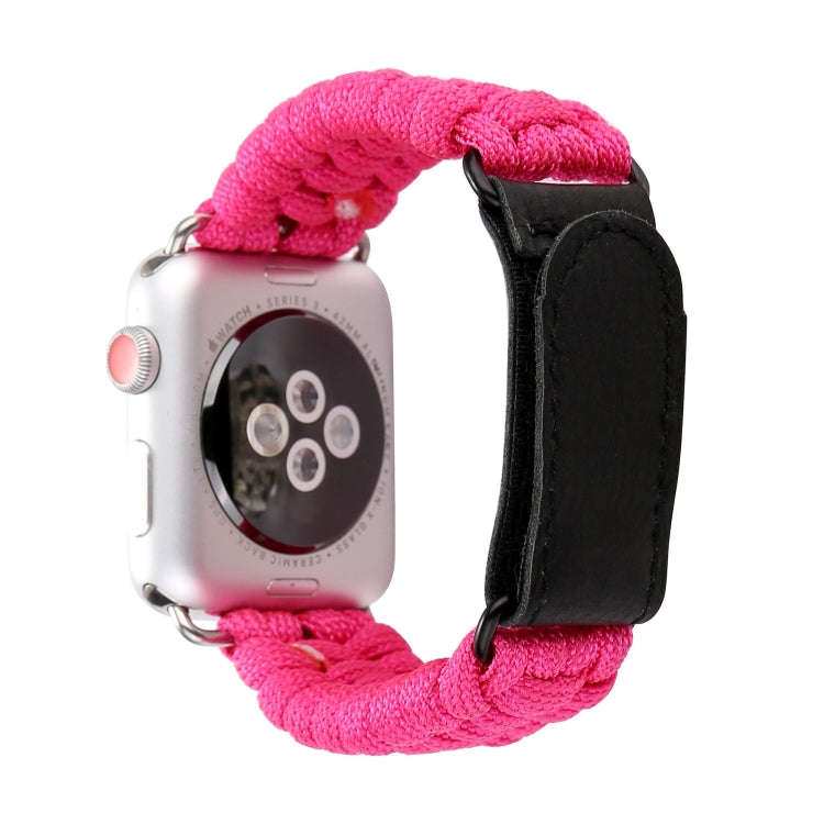 Magic Paste Genuine Leather Umbrella Rope Nylon Wrist Watch Band with Stainless Steel Buckle for ...