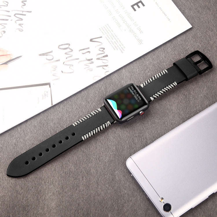 DUX DUCIS Fashion Woven Pattern Top-grain Leather Wrist Watch Band for Apple Watch Series 8&7 45m...