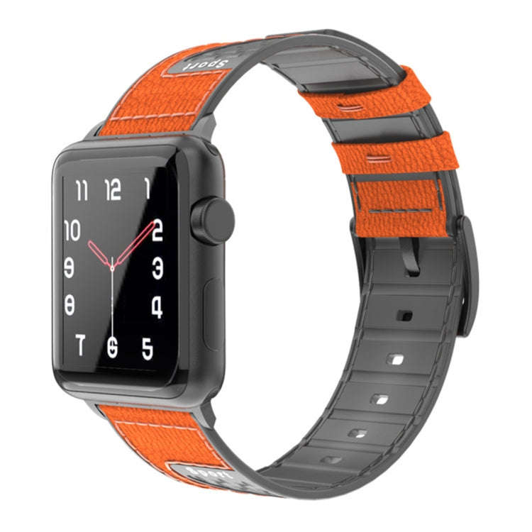 For Apple Watch Series 5 & 4 & 3 & 2 & 1 Universal Silicone Skin + Carbon Fiber Texture Watch Ban...