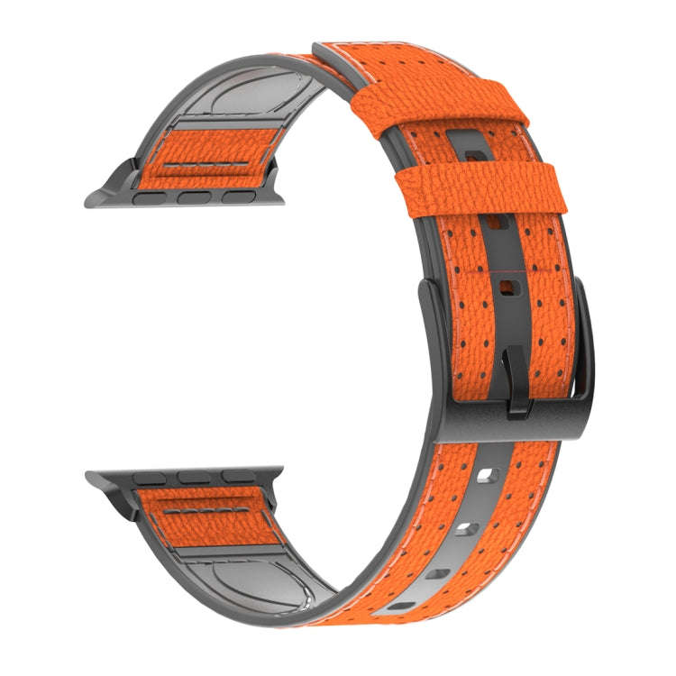 For Apple Watch Series 5 & 4 & 3 & 2 & 1 Universal Silicone Skin + Carbon Fiber Texture Watch Ban...