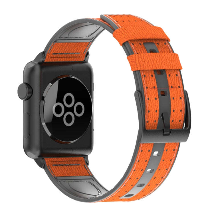 For Apple Watch Series 5 & 4 & 3 & 2 & 1 Universal Silicone Skin + Carbon Fiber Texture Watch Ban...