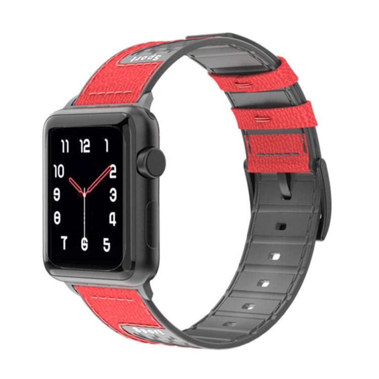 For Apple Watch Series 5 & 4 & 3 & 2 & 1 Universal Silicone Skin + Carbon Fiber Texture Watch Ban...