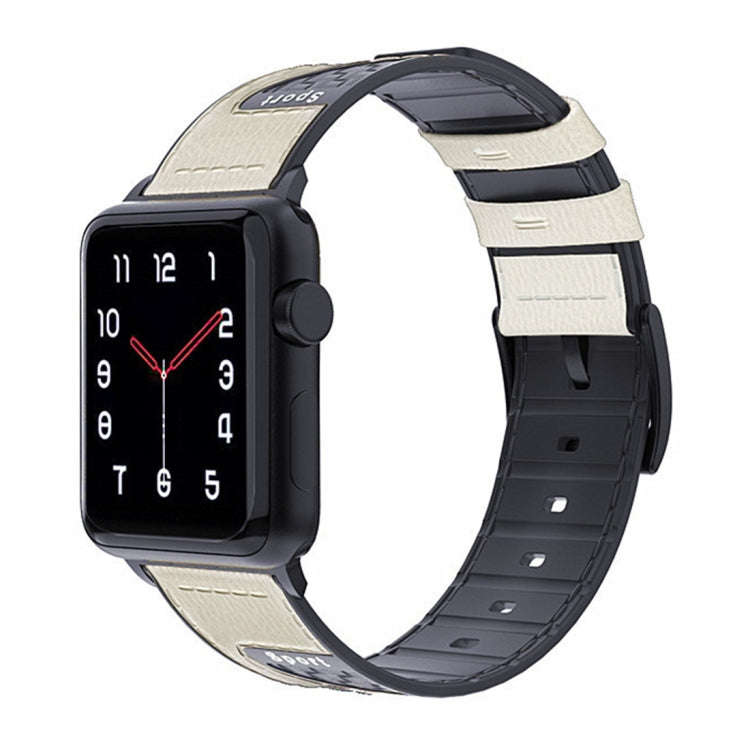 For Apple Watch Series 5 & 4 & 3 & 2 & 1 Universal Silicone Skin + Carbon Fiber Texture Watch Ban...