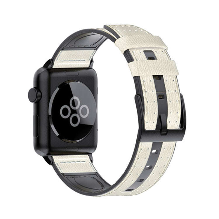 For Apple Watch Series 5 & 4 & 3 & 2 & 1 Universal Silicone Skin + Carbon Fiber Texture Watch Ban...