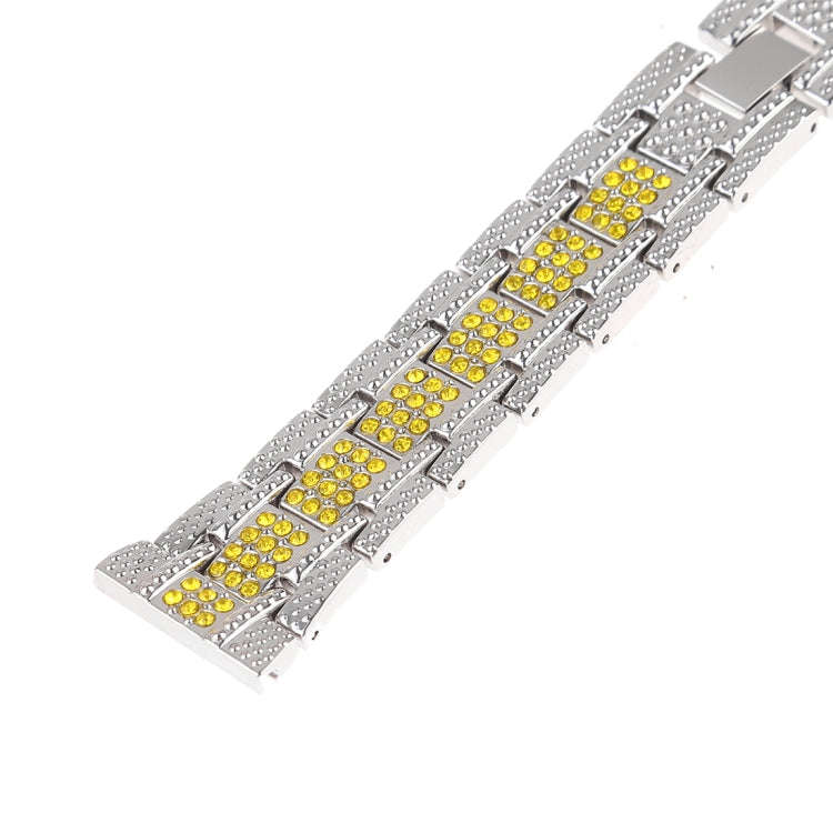 Metal Wrist Strap Watch Band for Samsung Gear S3(Silver Yellow)
