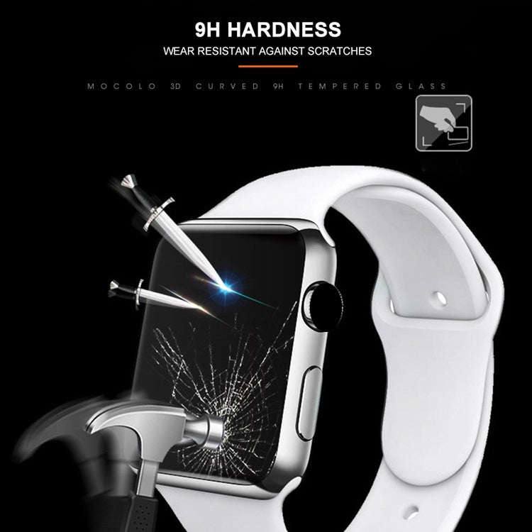 mocolo 0.33mm 9H 3D Round Edge Full Glue Tempered Glass Film for Apple Watch Series 5 & 4 40mm(Bl...