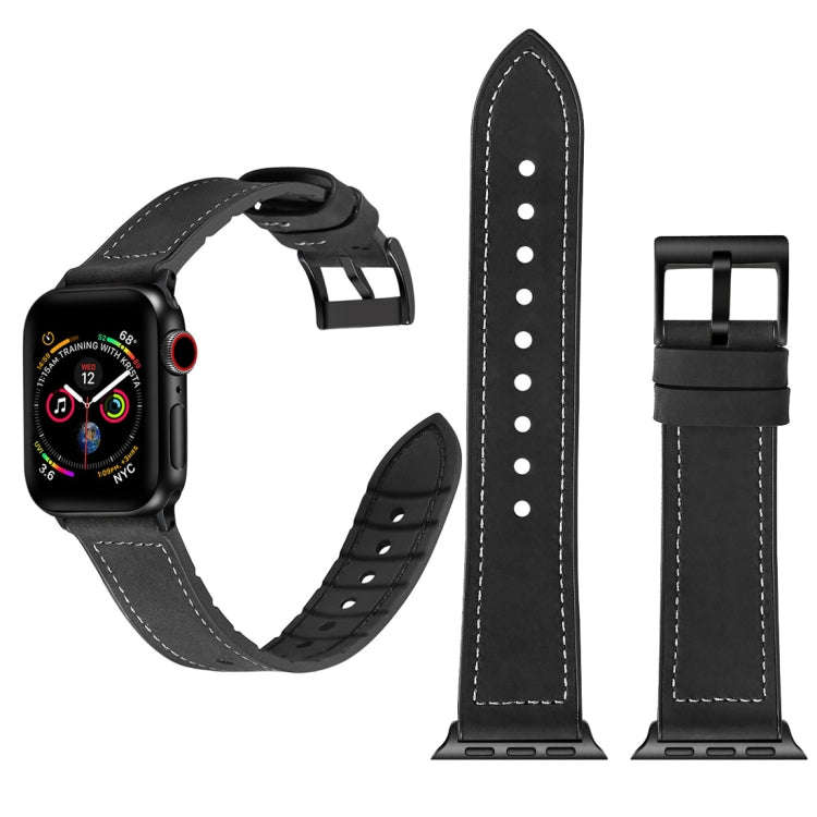 Solid Color TPU + Stainless Steel Watch Band for Apple Watch Series 7 45mm / 6 & SE & 5 & 4 44mm ...