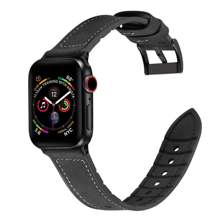 Solid Color TPU + Stainless Steel Watch Band for Apple Watch Series 7 45mm / 6 & SE & 5 & 4 44mm ...
