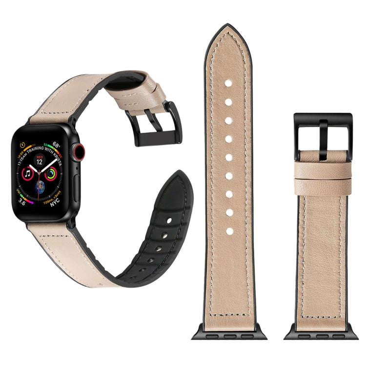 Solid Color TPU + Stainless Steel Watch Band for Apple Watch Series 7 45mm / 6 & SE & 5 & 4 44mm ...