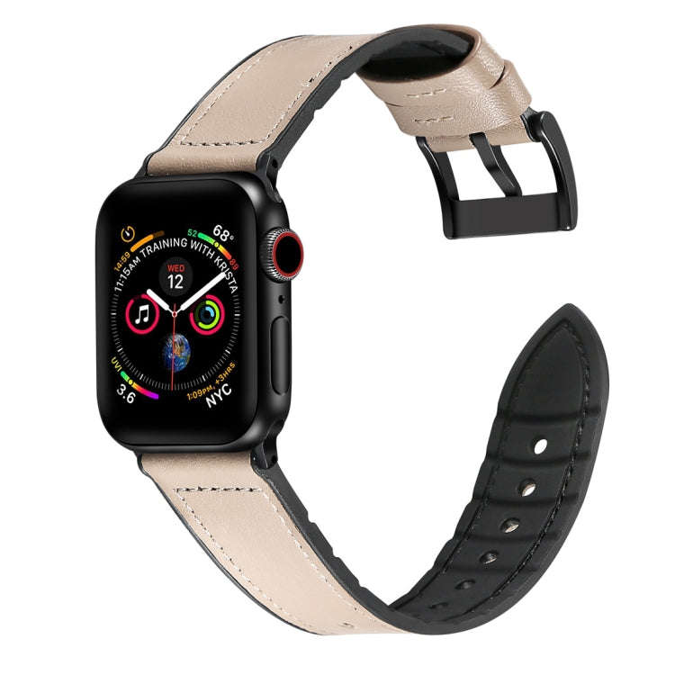 Solid Color TPU + Stainless Steel Watch Band for Apple Watch Series 7 45mm / 6 & SE & 5 & 4 44mm ...