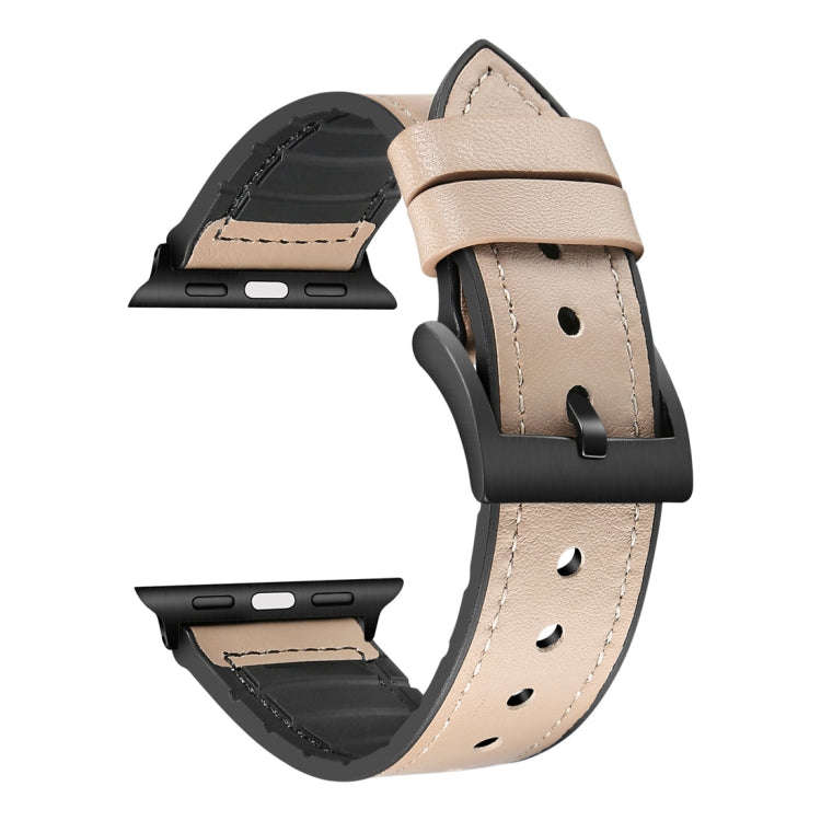 Solid Color TPU + Stainless Steel Watch Band for Apple Watch Series 7 45mm / 6 & SE & 5 & 4 44mm ...
