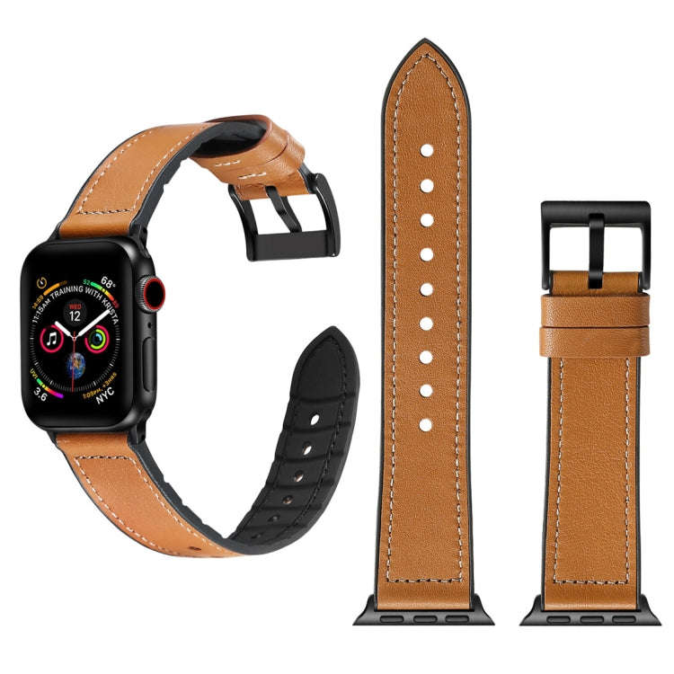 Solid Color TPU + Stainless Steel Watch Band for Apple Watch Series 7 45mm / 6 & SE & 5 & 4 44mm ...