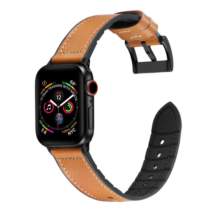 Solid Color TPU + Stainless Steel Watch Band for Apple Watch Series 7 45mm / 6 & SE & 5 & 4 44mm ...