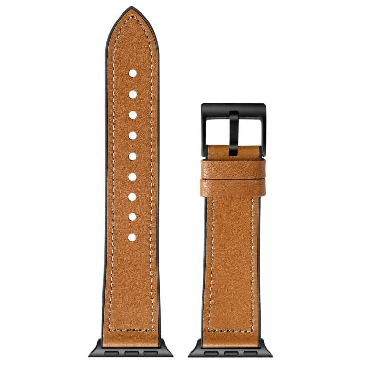 Solid Color TPU + Stainless Steel Watch Band for Apple Watch Series 7 41mm / 6 & SE & 5 & 4 40mm ...