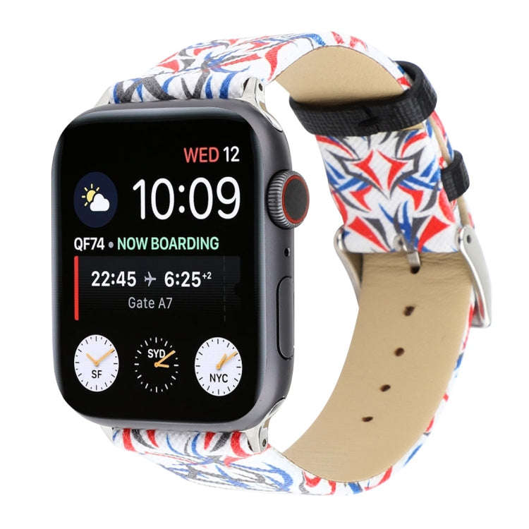 Thorns Printing Genuine Leather Watch Band for Apple Watch Ultra 49mm&Watch Ultra 2 49mm / Series...