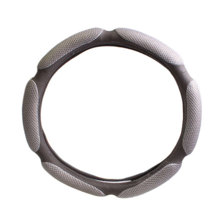 Sandwich Steering Wheel Cover (Colour: Grey and  white glue, Adaptation Steering wheel diameter: ...