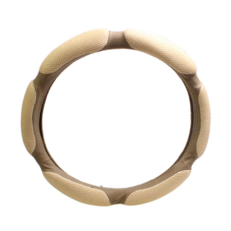 Sandwich Steering Wheel Cover (Colour: Beige and white glue, Adaptation Steering wheel diameter: ...