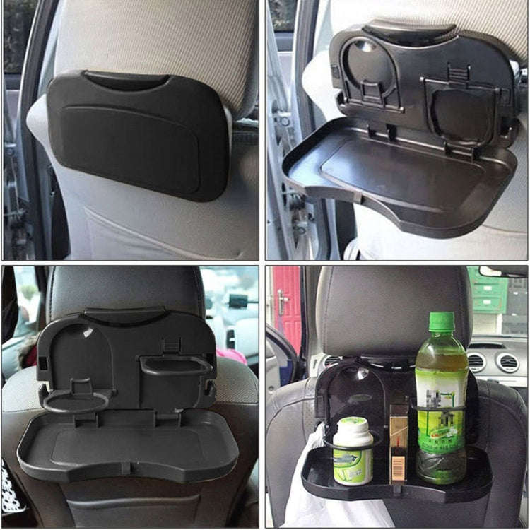 Folding Car Auto Back Seat Table Drink Food Cup Tray Holder Stand Desk (Grey)