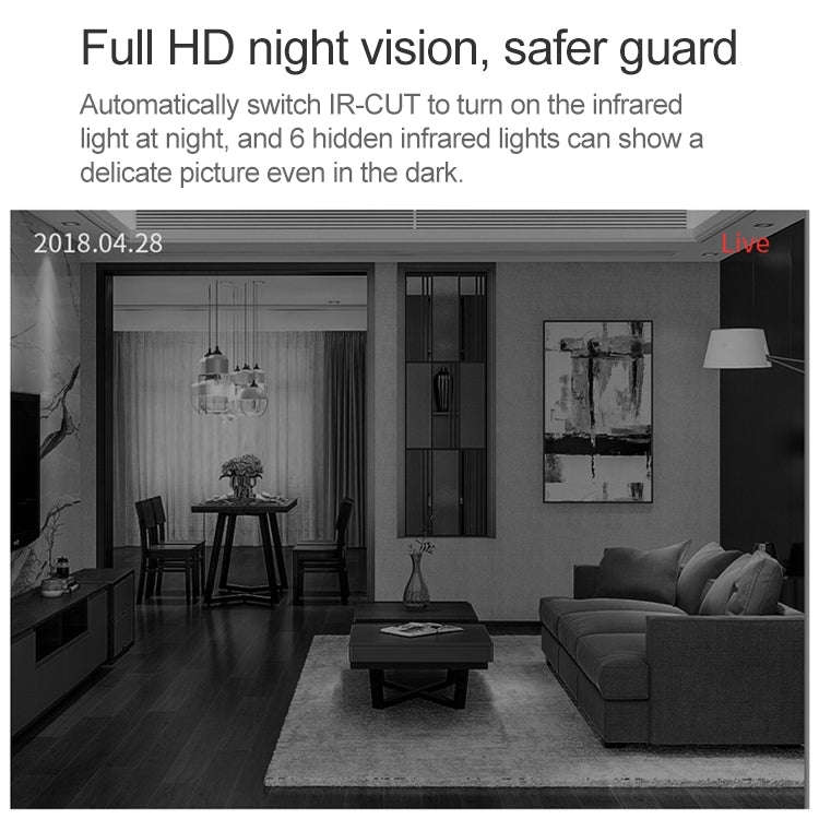 SECTEC IL-HIP291G-2M-AI Black Camera Indoor Home Wireless Wifi Intelligent Automatic Tracking HD ...