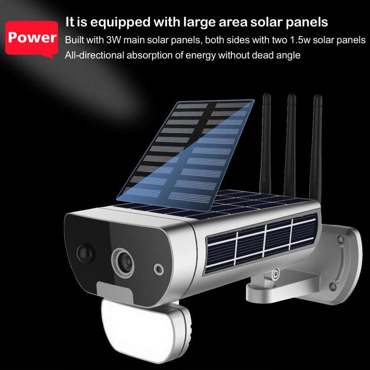 T8 1080P Full HD Solar Battery Ultra Low Power Sound Light Alarm Network Camera, Support Motion D...