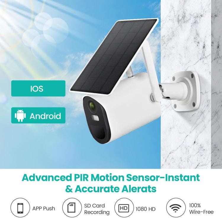 T20 1080P Full HD Solar Powered WiFi Camera, Support Motion Detection, Night Vision, Two Way Audi...