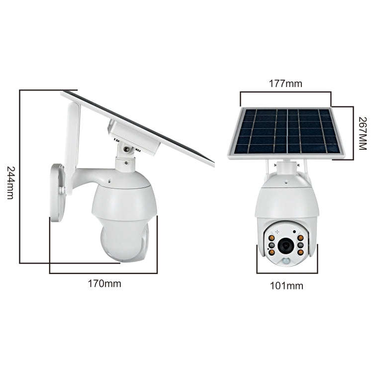 T16 1080P Full HD 4G (US Version) Network Monitoring Solar Powered Camera, Support PIR + Radar Al...