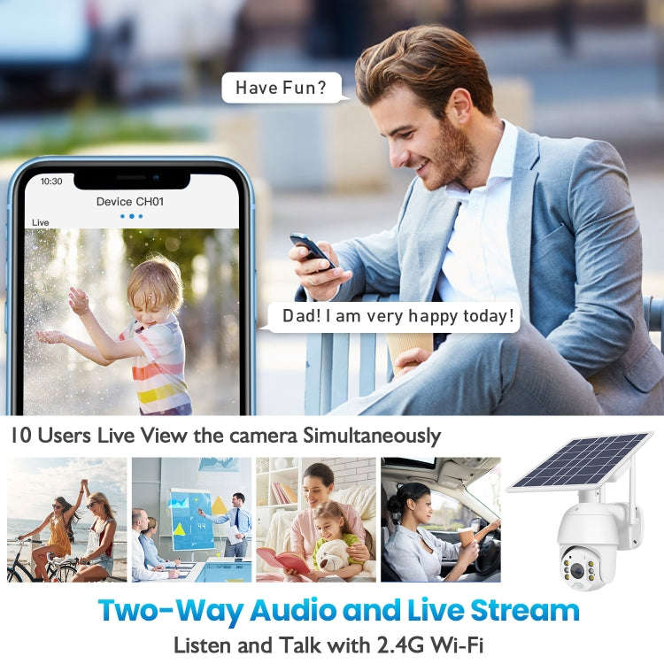 T16 1080P Full HD 4G (US Version) Network Monitoring Solar Powered Camera, Support PIR + Radar Al...
