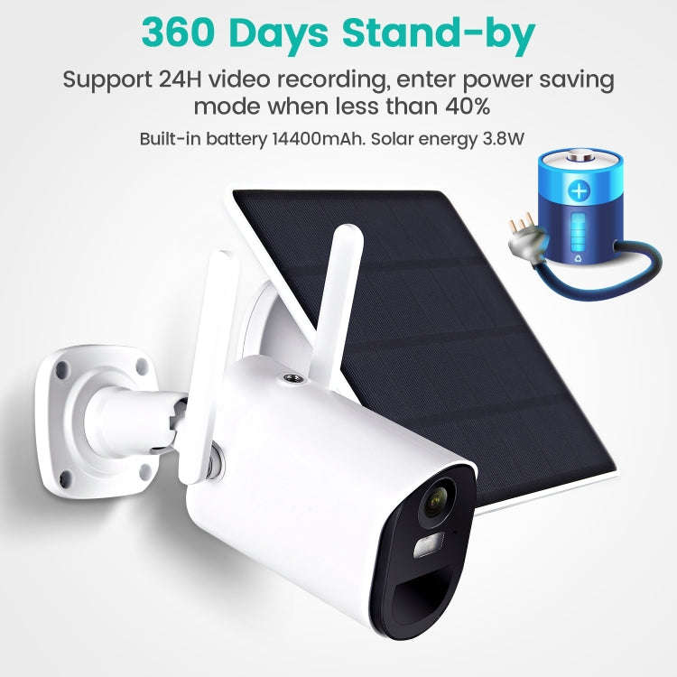 T20 1080P Full HD 4G (EU Version) Solar Powered Camera, Support PIR Human Body Infrared Sensor, N...