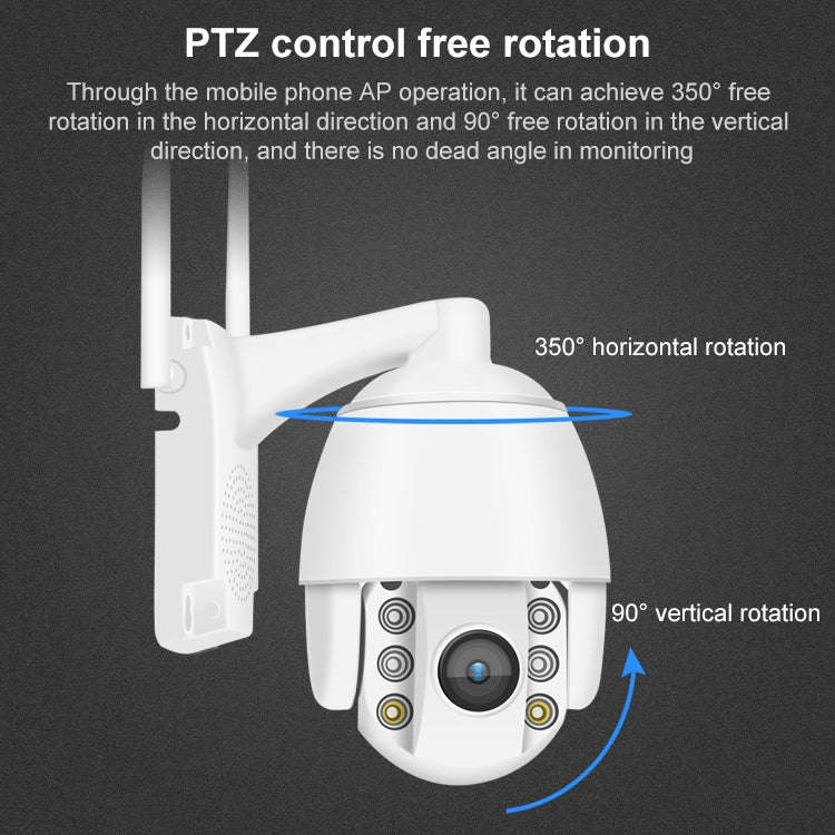 QX2 1080P HD 360 Degrees Panoramic WiFi Day and Night Full-color IP66 Waterproof Smart Camera, Su...